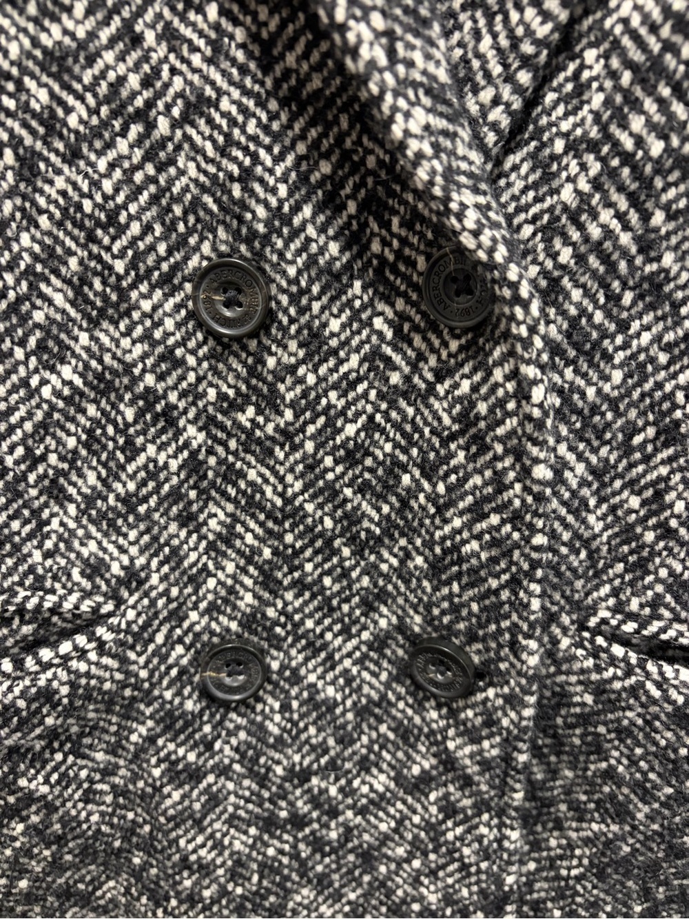 Abercrombie & Fitch Herringbone Wool Blend Peacoat Blazer Coat XS - Picture 6 of 10